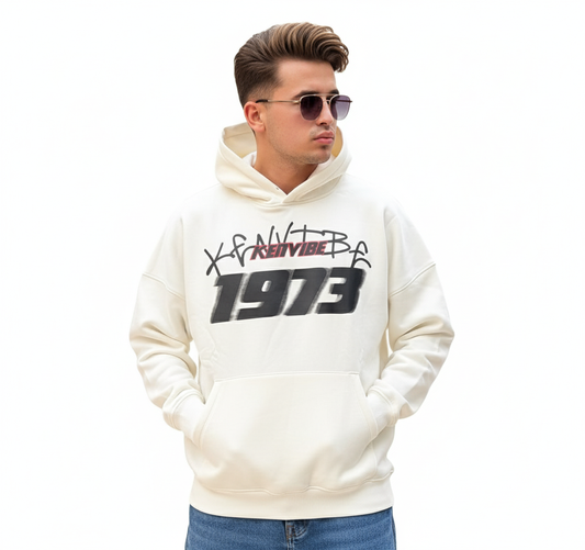 WHITE HOODIE PRINTED